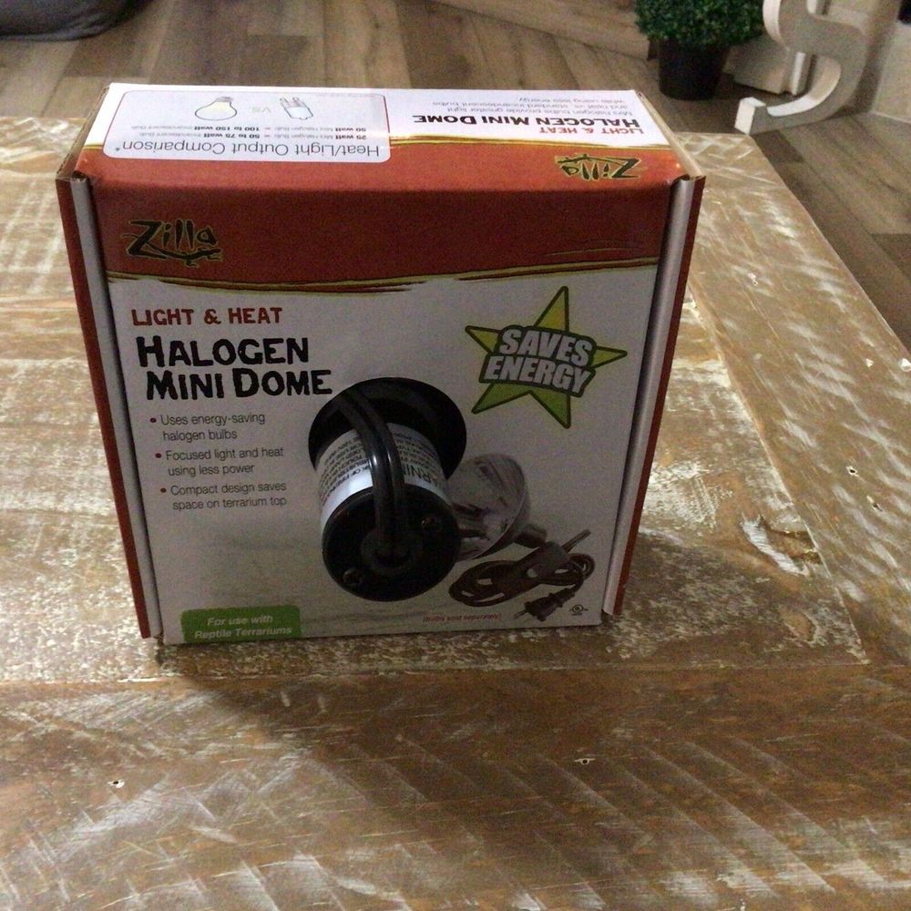 Zilla Black Halogen Mini Dome Terrarium Light & Heat Reptile‎ Lamp Fixture